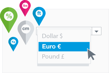 Localize currencies, taxes and units of measure